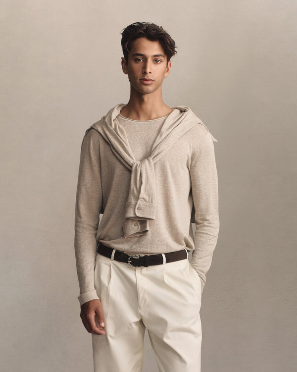 P. Johnson Linen Sweater - Taupe