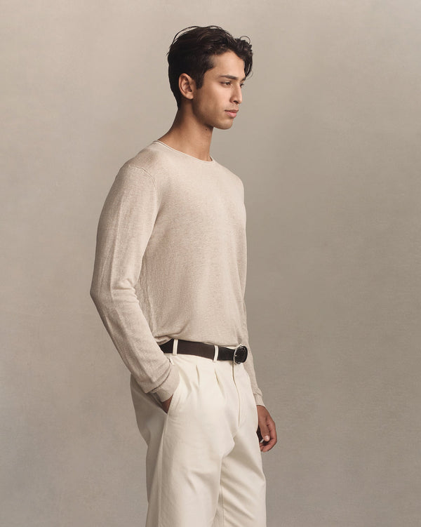p. johnson Linen Sweater - Taupe