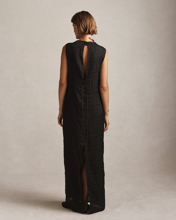 P. Johnson Mara Boat Neck Maxi Dress - Black