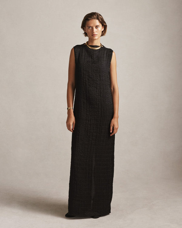 p. johnson Mara Boat Neck Maxi Dress - Black