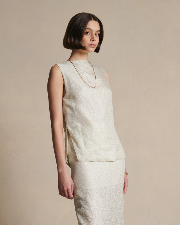 P. Johnson Mara Boat Neck Top - Cloud