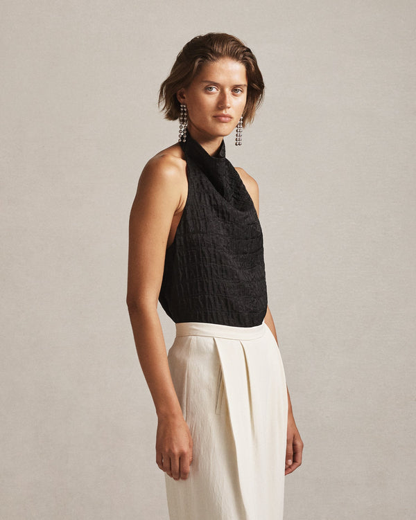 P. Johnson Mara Halter Neck Top - Black