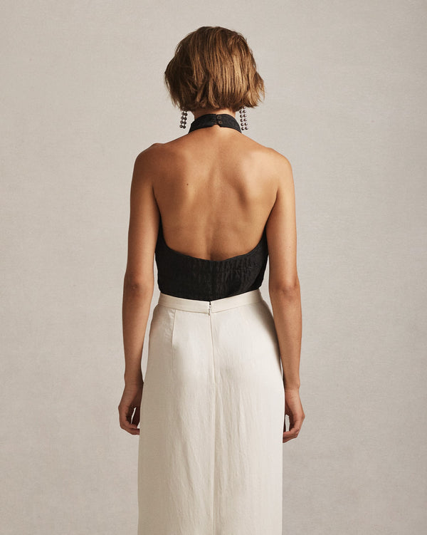P. Johnson Mara Halter Neck Top - Black