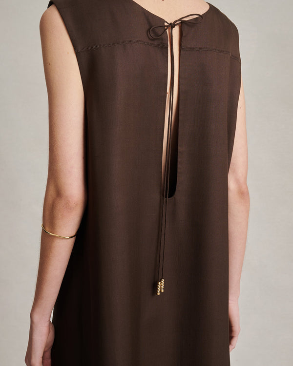 P. Johnson Maria Dress - Chocolate Dupioni