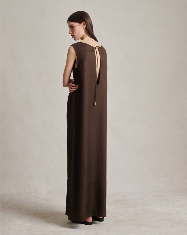 P. Johnson Maria Dress - Chocolate Dupioni
