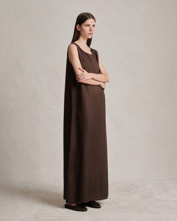 P. Johnson Maria Dress - Chocolate Dupioni