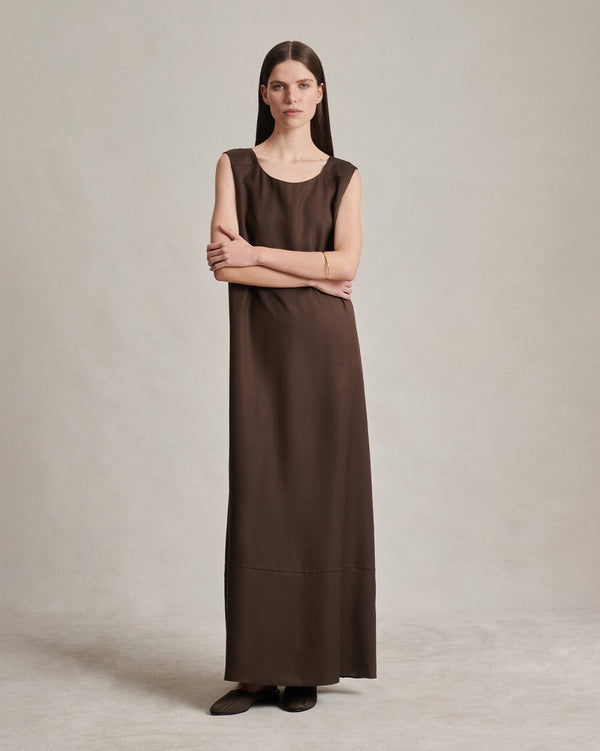 p. johnson Maria Dress - Chocolate Dupioni