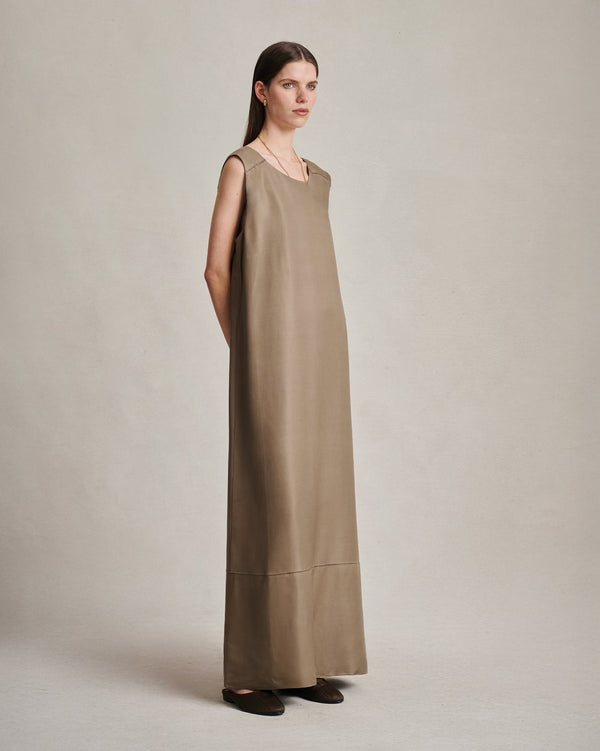 P. Johnson Maria Dress - Taupe Dupioni