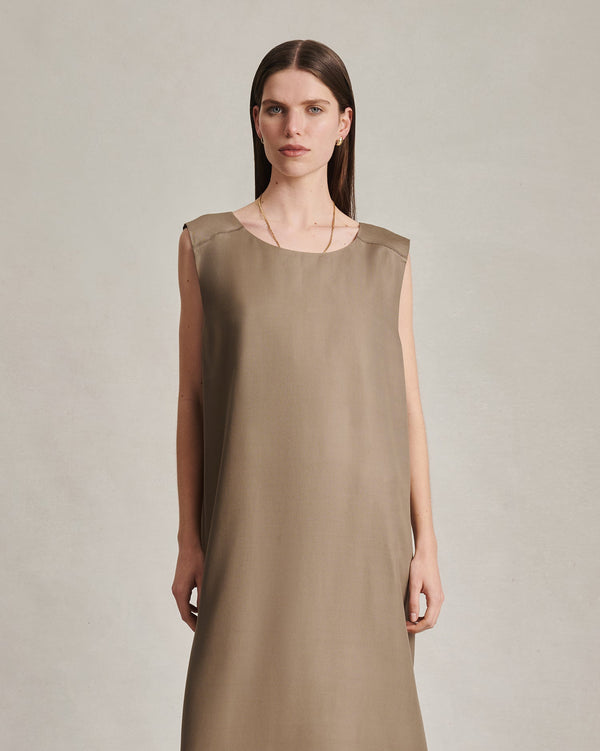 P. Johnson Maria Dress - Taupe Dupioni