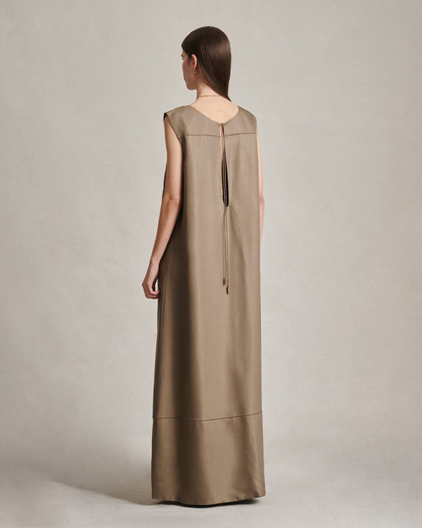 P. Johnson Maria Dress - Taupe Dupioni