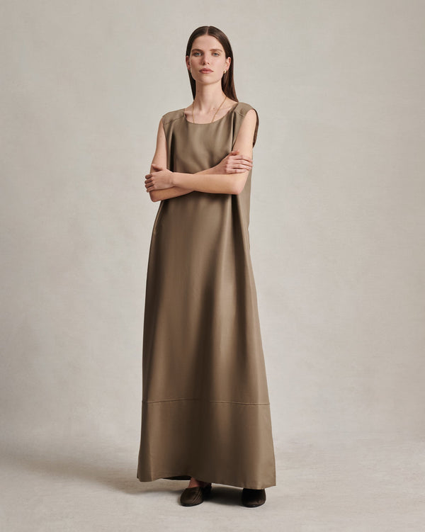 p. johnson Maria Dress - Taupe Dupioni