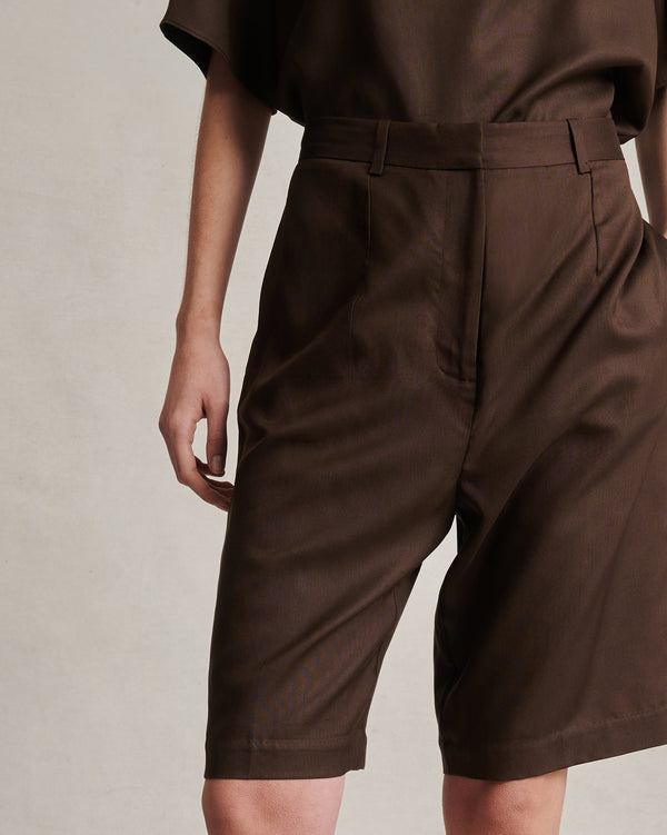 P. Johnson Maria Shorts - Chocolate Dupioni