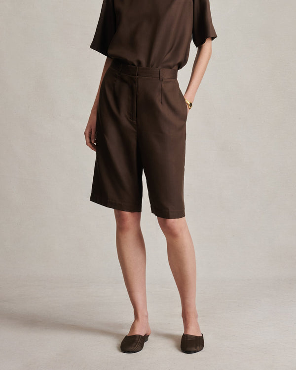 p. johnson Maria Shorts - Chocolate Dupioni