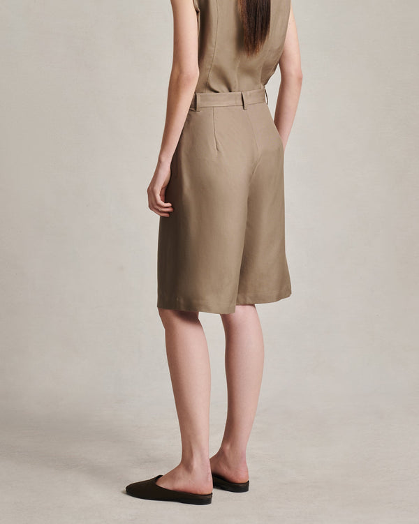 P. Johnson Maria Shorts - Taupe Dupioni