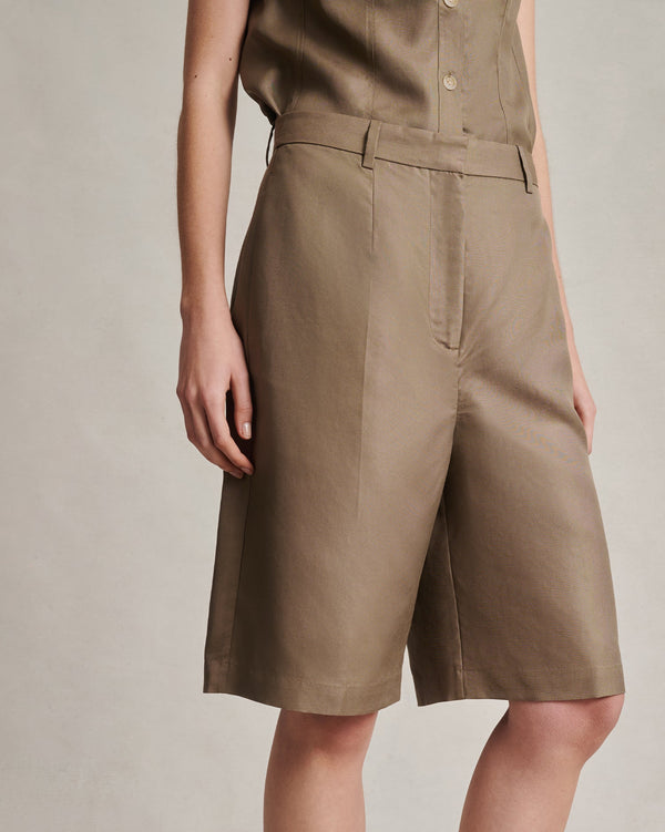 P. Johnson Maria Shorts - Taupe Dupioni