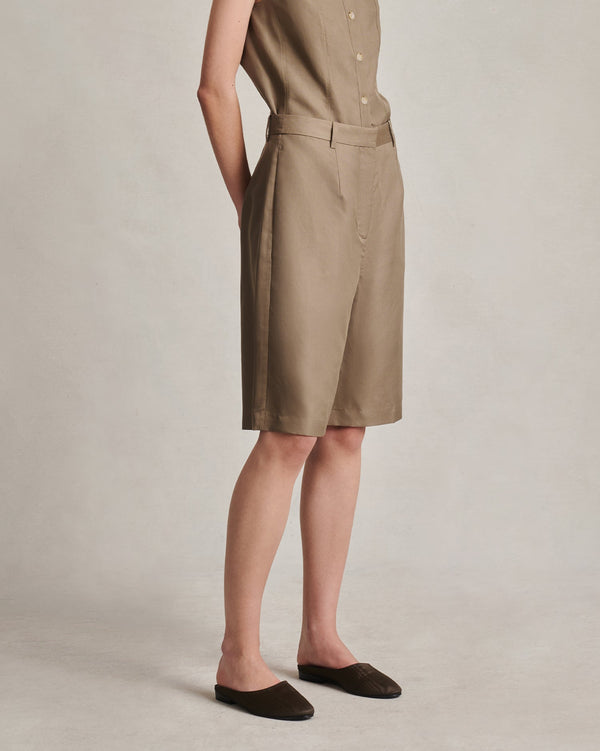 p. johnson Maria Shorts - Taupe Dupioni