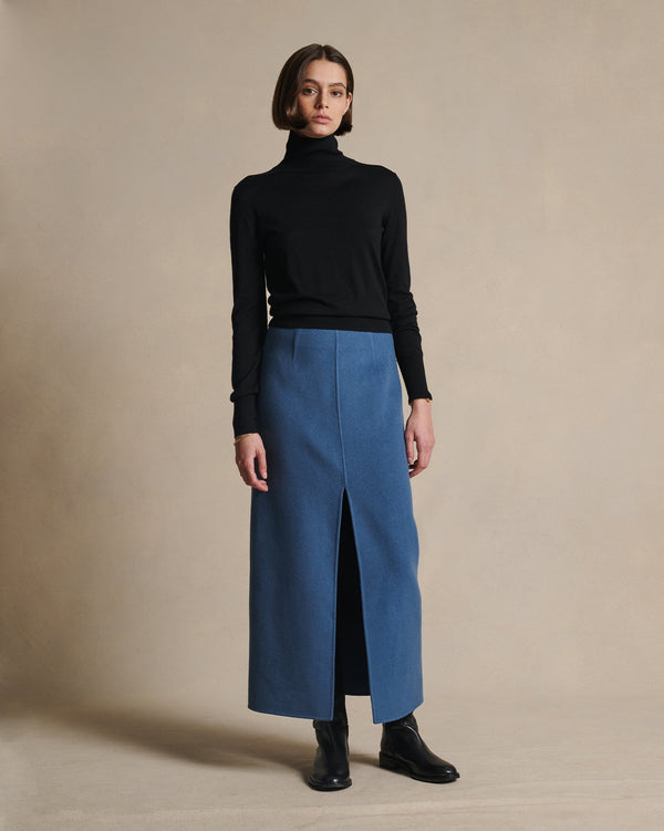 P. Johnson Martina Maxi Skirt - Aegean Blue