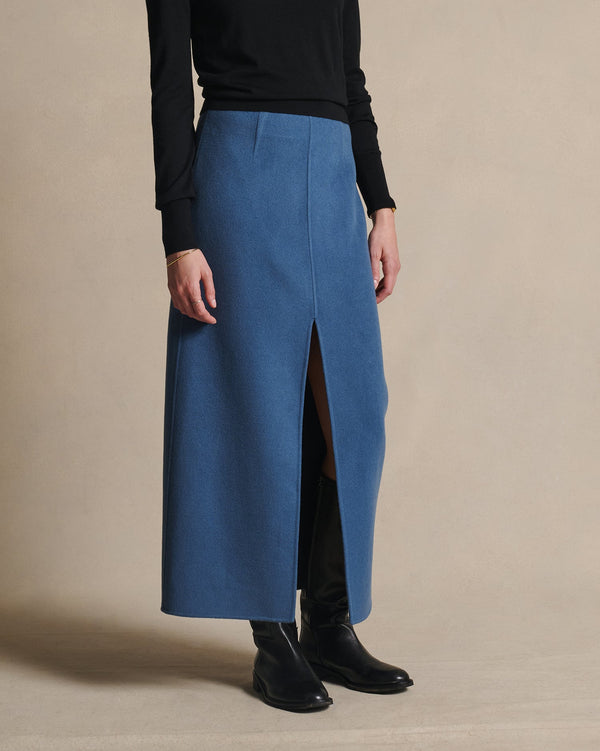 P. Johnson Martina Maxi Skirt - Aegean Blue
