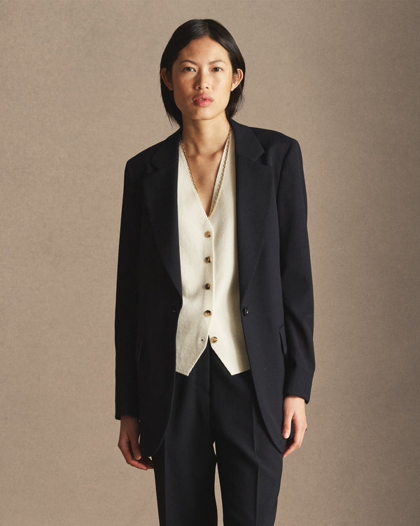 P. Johnson Merino Knit Waistcoat - Cream