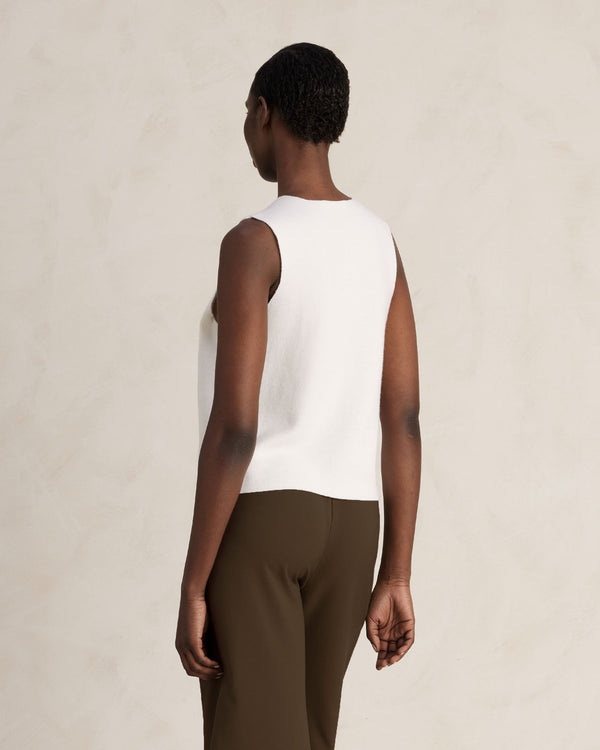 P. Johnson Merino Knit Waistcoat - Cream