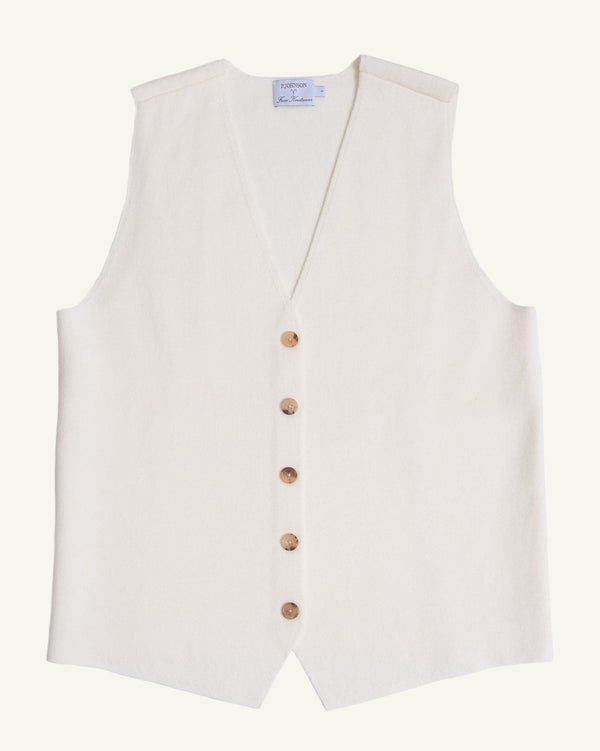 P. Johnson Merino Knit Waistcoat - Cream