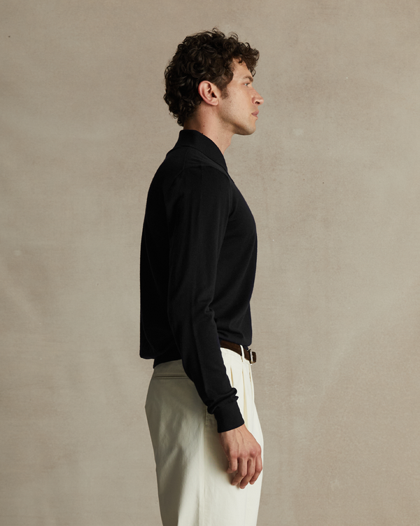 P. Johnson Merino Polo - Black