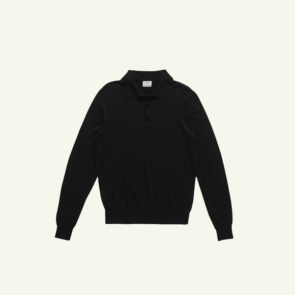 P. Johnson Merino Polo - Black