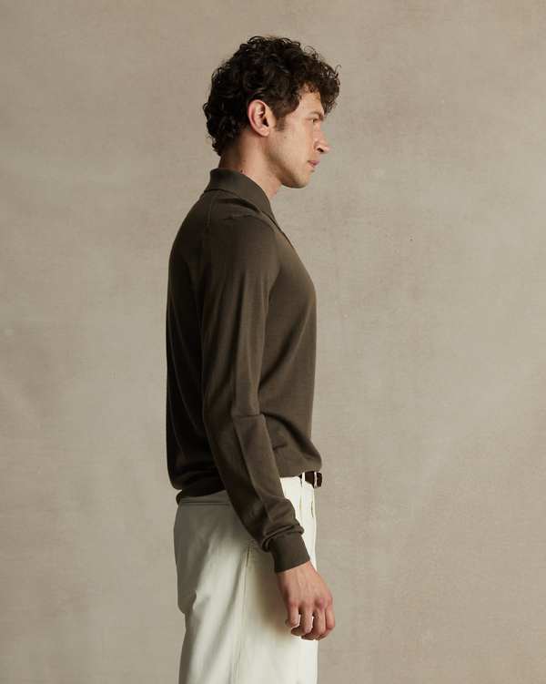 P. Johnson Merino Polo - Moss