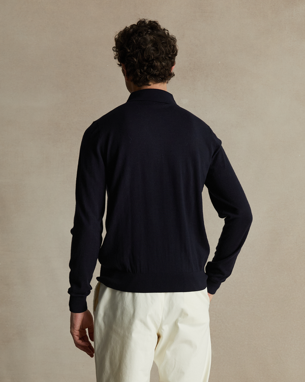 P. Johnson Merino Polo - Navy