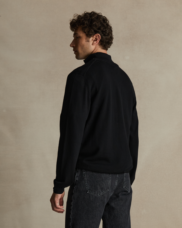 P. Johnson Merino Quarter Zip - Black