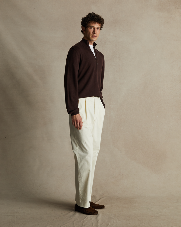 P. Johnson Merino Quarter Zip - Chocolate