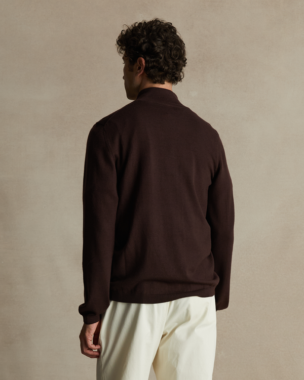 P. Johnson Merino Quarter Zip - Chocolate