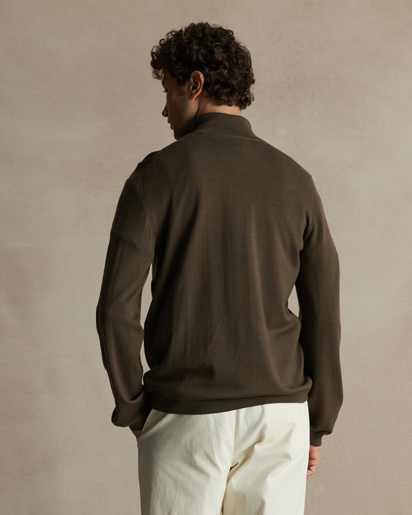 P. Johnson Merino Quarter Zip - Moss