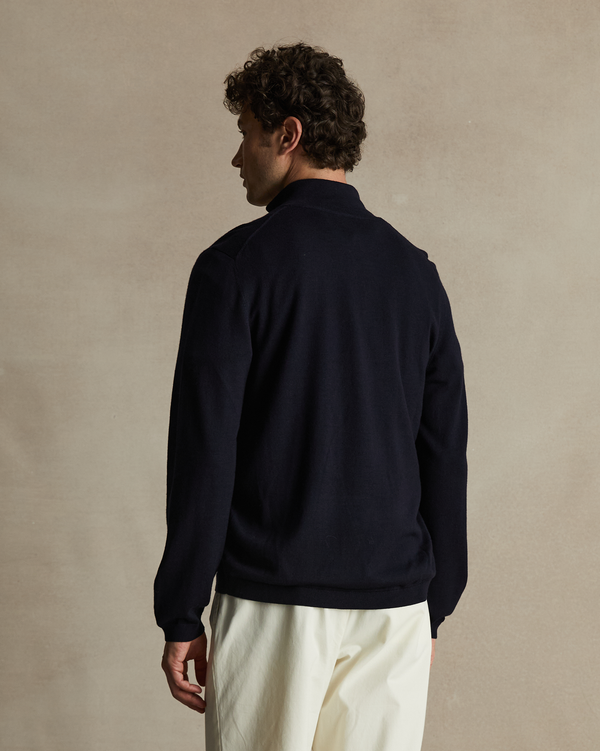 P. Johnson Merino Quarter Zip - Navy