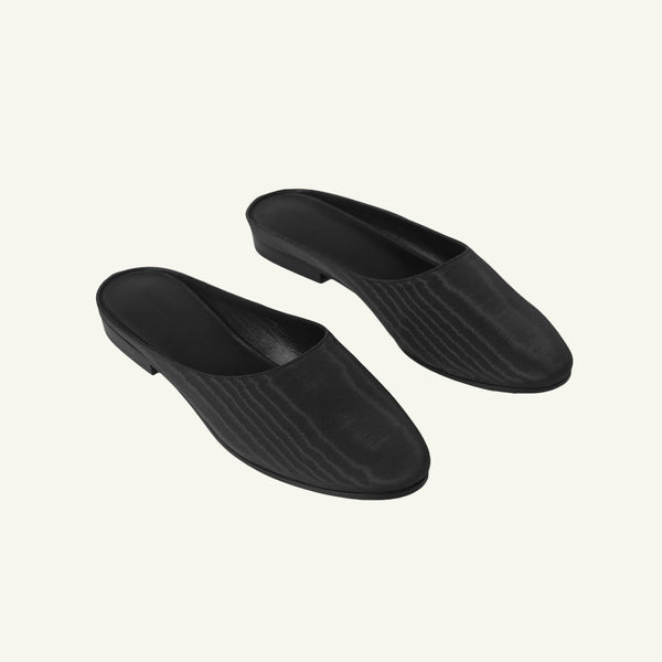 P. Johnson Moire Femme Mule - Black