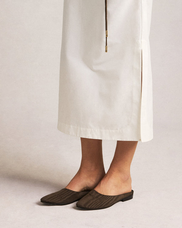 P. Johnson Moire Femme Mule - Chocolate