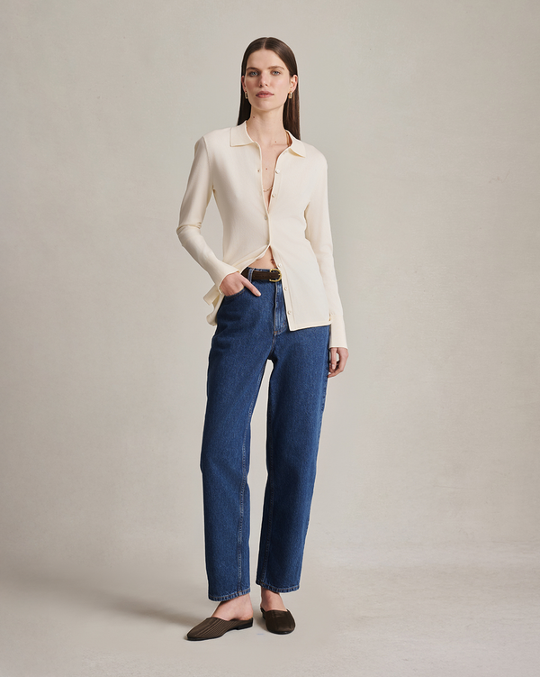 P. Johnson Natalie Knit Shirt - Off White