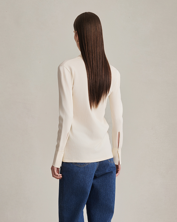 P. Johnson Natalie Knit Shirt - Off White