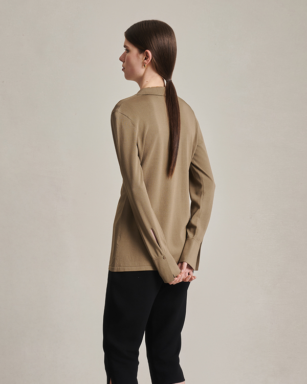 P. Johnson Natalie Knit Shirt - Taupe