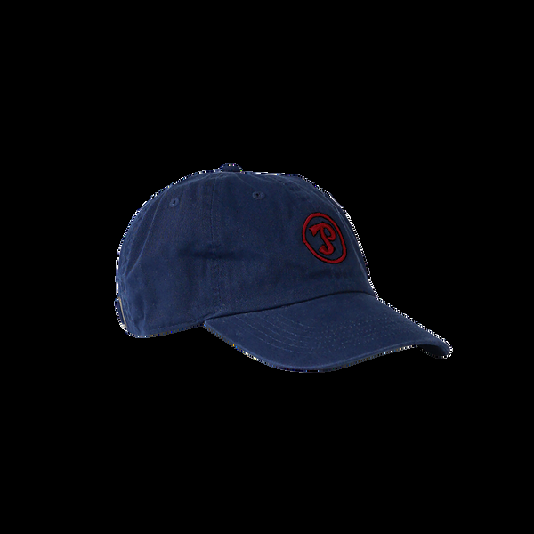 p. johnson Navy Dad Cap with Wine Sporting Logo
