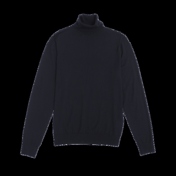 P. Johnson Navy Merino Roll Neck