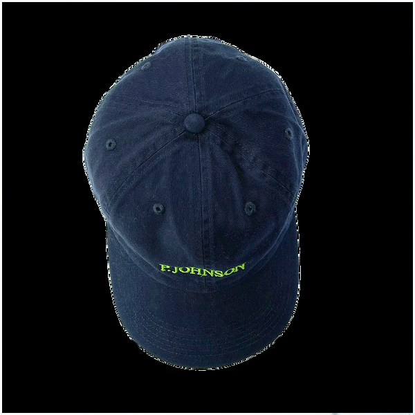 P. Johnson Navy Serif Dad Cap