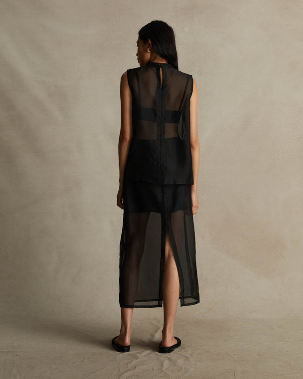 P. Johnson Organza Devon Skirt - Black