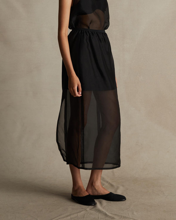 P. Johnson Organza Devon Skirt - Black