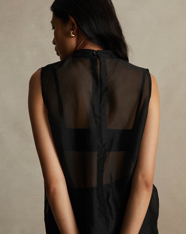 P. Johnson Organza Devon Top - Black