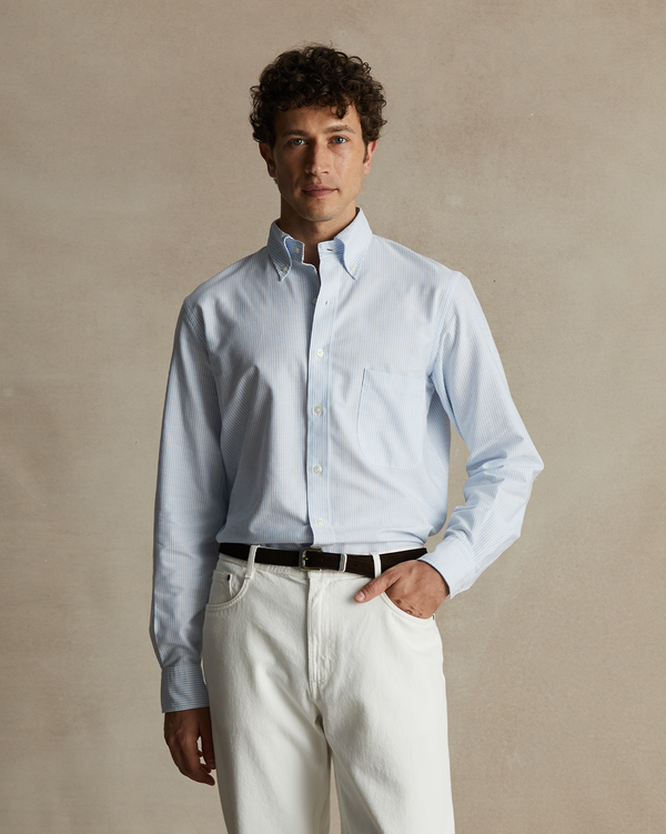 p. johnson Oxford Shirt - Light Blue Stripe