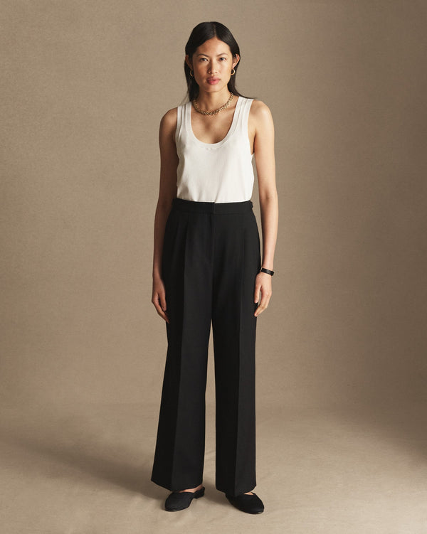 P. Johnson Perriand Trouser - Black Wool Twill