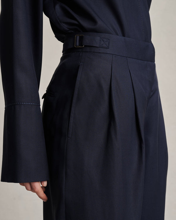 P. Johnson Perriand Trouser - Navy Dupioni