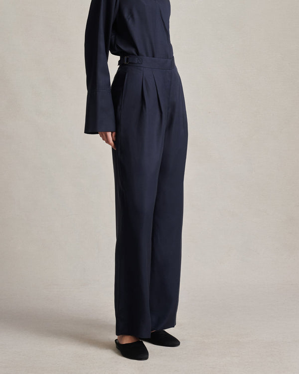 P. Johnson Perriand Trouser - Navy Dupioni