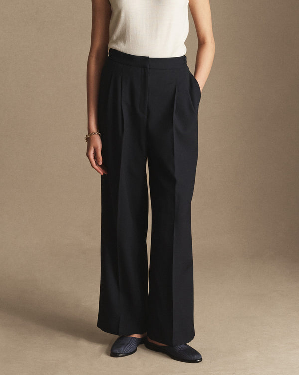 p. johnson Perriand Trouser - Navy Wool Twill